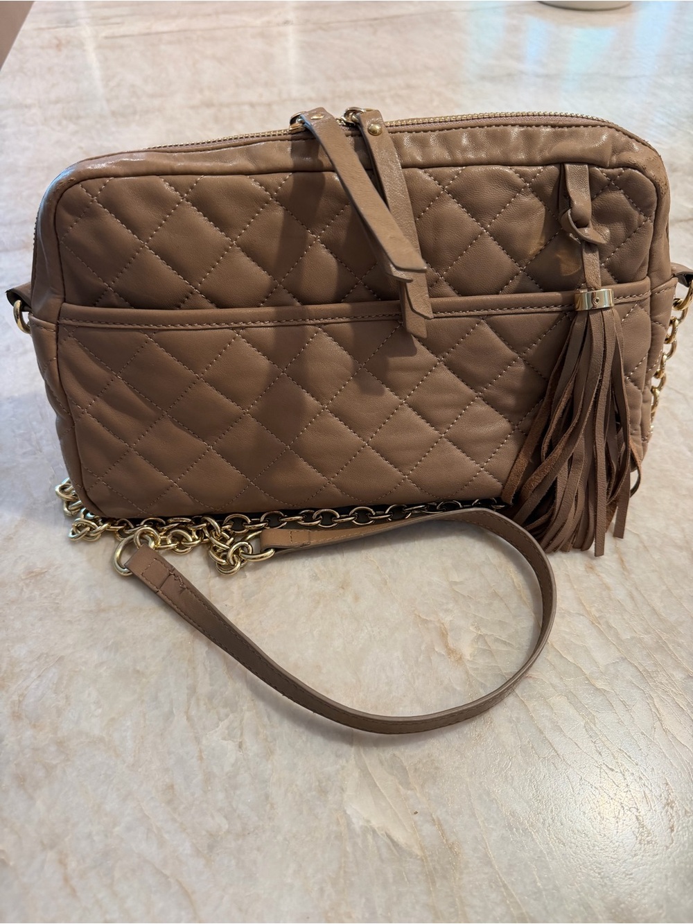 *VINTAGE* Isaac Miztahi Quilted Crossbody Bag with Tassel